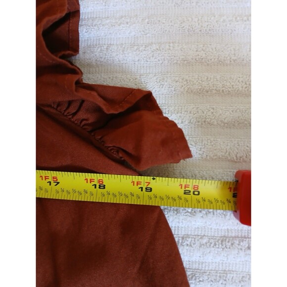 Lascana Woman’s blouse  Rust White Embroidery short flutter sleeves 6 Bohemian - Picture 12 of 14